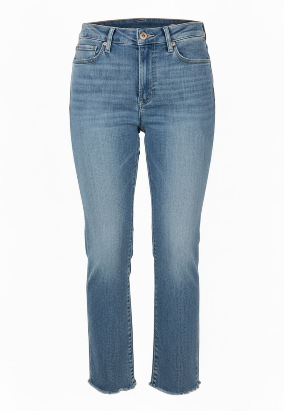 Jacqueline Crop Jeans 29 | Light Wash | High Rise | Raw Hem | Straight